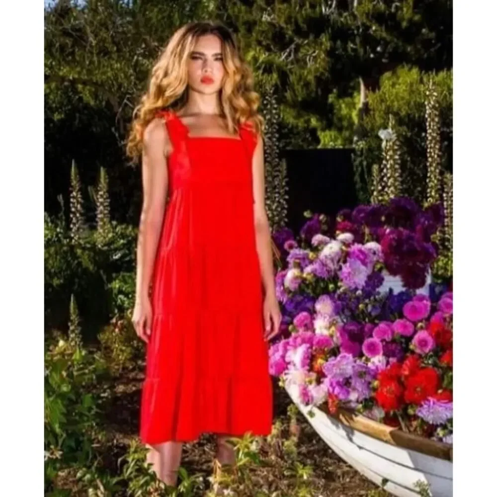 Alice + Olivia Cynthia Tiered Strap Midi Dress Sz. 0